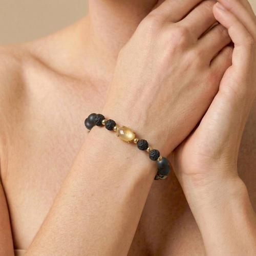 Браслет Nature Bijoux, Kinshasa, ракушка Capiz, яшма, рудракша, гематит, NB26.2-13-44734 черный фото 2