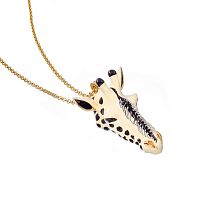 Колье Polina Firenze, жираф с эмалью и кристаллами, PF25.2-PE2962 бежевый