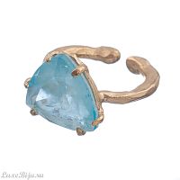 Кольцо Estrosia, разъемное, с кристаллом, ES-ANM34 аквамариновый