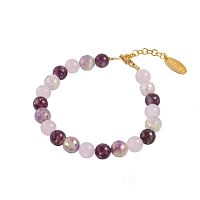Браслет Lanzerotti, Iris, с кунцитом, лепидолитом и агатом, LZ-26.03-087 сиреневый