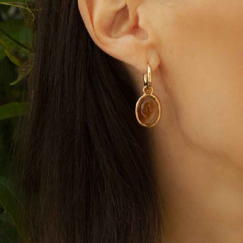 Серьги Fiore Luna COFFE AGATE, LE1201 BR/G фото 2