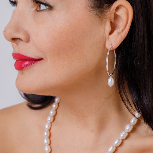 Серьги Fiore Luna White Pearle Ring, LE6089 S фото 4