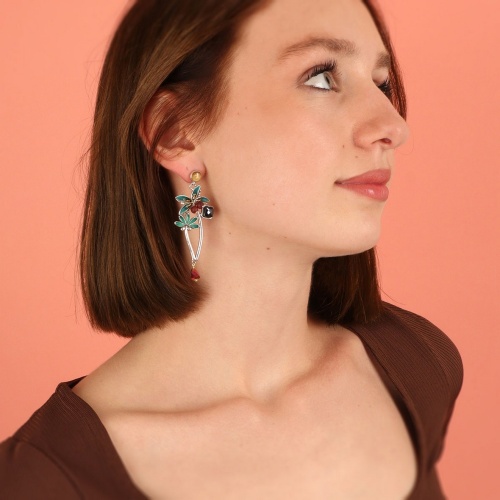 Серьги TARATATA, Papong, с цветной смолой и стеклянными бусинами, TT-E24-11994-10M серебристый фото 3