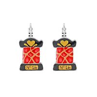 Серьги TARATATA, Ruban, с цветной смолой и золотистый краской, TT-W25-10797-103 красный