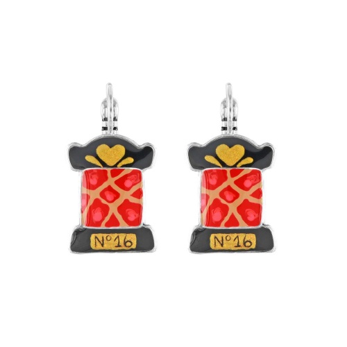 Серьги TARATATA, Ruban, с цветной смолой и золотистый краской, TT-W25-10797-103 красный