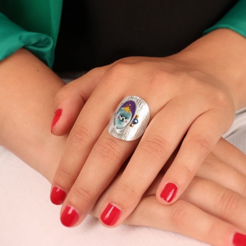 Кольцо TARATATA, Tootoo, разъемное,со смолой,стразами и блестками, TT-W23-10425-106 фиолетовый фото 4