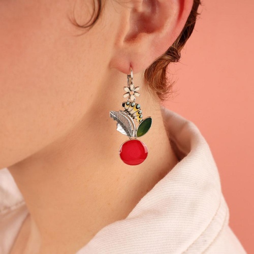 Серьги TARATATA, Cocoon, с цветной смолой, TT-E25-03732-103 красный фото 3