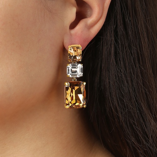 Серьги Dyrberg Kern ESMARA SG GOLDEN / CRYSTAL, 460013 фото 4