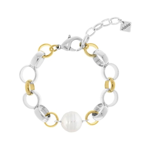 Браслет VIDDA, Mainson, биколорный, с жемчугом, VD26.1-0238492 серебристый