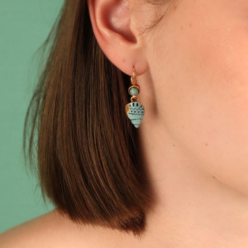 Серьги TARATATA, Archipel, с цветной смолой и тонированным кварцем, TT-E24-03721-204 синий фото 5