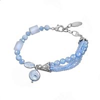 Браслет Lanzerotti, Costa Azzurra, жемчуг, голубой агат, халцедон, кристалл, LZ-26.04-142 голубой