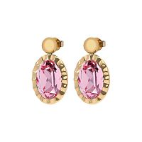Серьги Qudo TIVOLA UNICA big (G/P) Light rose 2,65cm, 332031