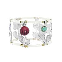 Браслет TARATATA, Opium, стрейч, смола, нефрит, бусины, гематит, TT-H25-11317-10M серебристый