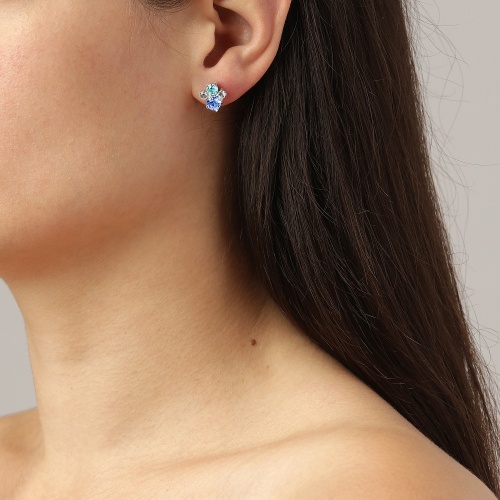 Серьги Dyrberg Kern BILLIS SS LIGHT SAPPHIRE, 460046 фото 4