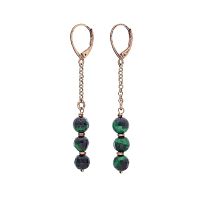 Серьги Lanzerotti, Verde, с тигровым глазом и гематитом, LZ-24.12-561 зеленый