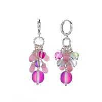 Серьги Lanzerotti, Hello babe!, с кошачьим глазом и кристаллами, LZ-25.07-209 розовый