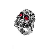 Кольцо Tra-la-ra, Tatoo, разъемное, с черепом и кристаллами, TLR24-522P301 красный