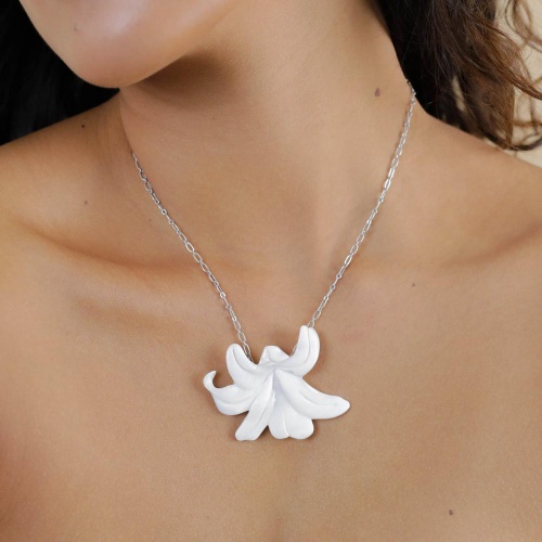 Колье Nature Bijoux, Lis Blanc, с подвеской из перламутра, NB26.1-15-43821 белый фото 3