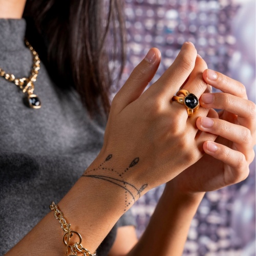 Кольцо Tucco, Camila, разъемное, с кристаллом, TC26.1-TMA113-D черный фото 2