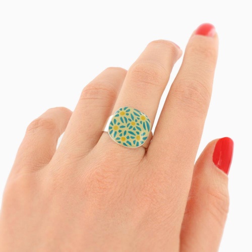 Кольцо TARATATA, Cactus, разъемное, с цветной смолой, TT-E25-05416-107 зеленый фото 3