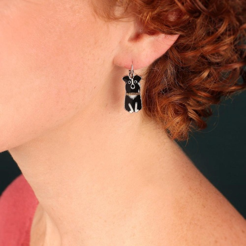 Серьги TARATATA, Pas bouger!, асимметрия, цветная смола, гематит, TT-W25-06755-102 черный фото 2