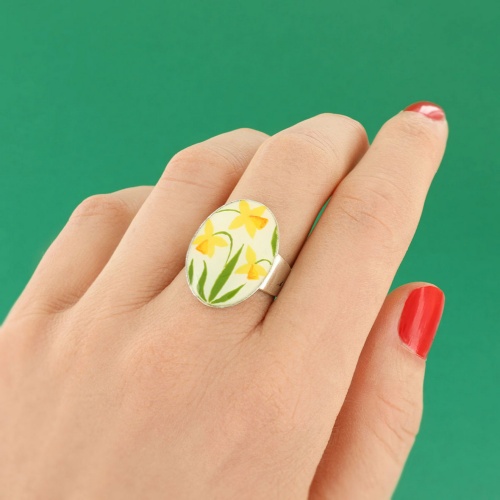 Кольцо TARATATA, Jonquille, разъемное, с узорами и цветной смолой, TT-W24-01401-10Y желтый фото 3