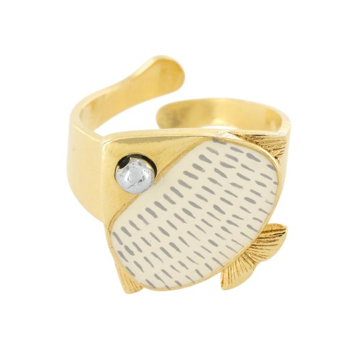 Кольцо TARATATA, Sushi, разъемное, со смолой и бусинами, TT-T25-06409-201 белый фото 6