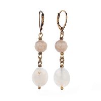 Серьги Lanzerotti, Pesca, с авантюрином и агатом, LZ-24.05-282 бежевый