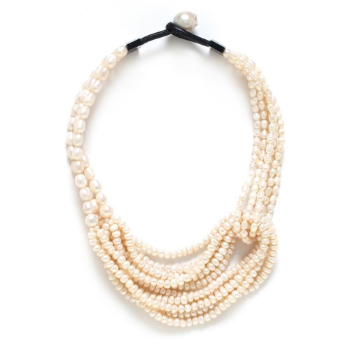 Колье Nature Bijoux, Moonlight, ракушка Capiz в смоле, жемчуг, кожа, NB26.2-15CP43130 белый
