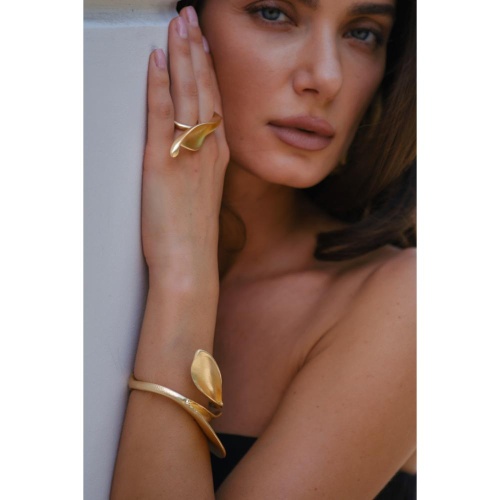 Кольцо Moon Paris, с листом, Mo-Y25.06-023.13 золотистый фото 5