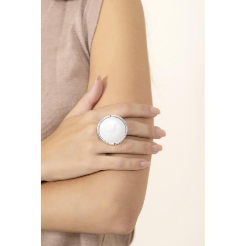 Кольцо Ciclon, Elegance, разъемное, с муранским стеклом, CN-233502 белый фото 3