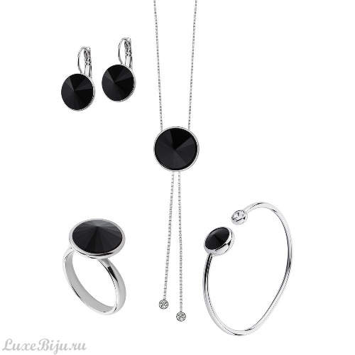 Серьги Fiore Luna Jet A1903.4 BW/S фото 3