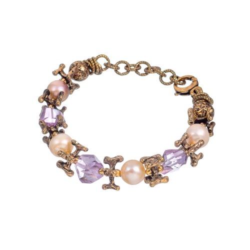 Браслет Alcozer&J, с жемчугом и аметистом, AL2502-B138BM24 сиреневый