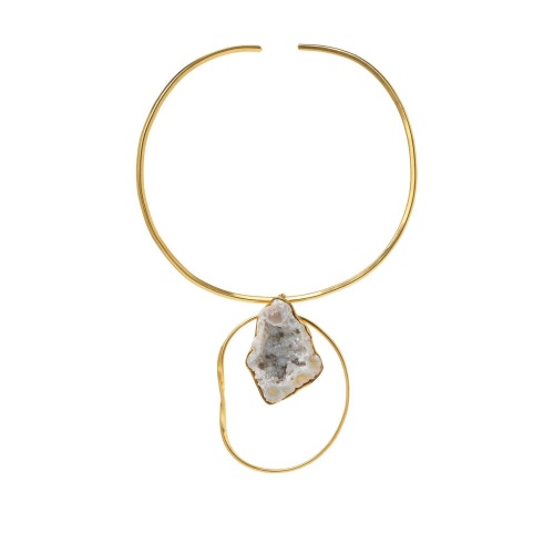 Колье Katerina Vassou, Alstroemeria, гривна, с агатом, KV26.1-308951GWHITE белый