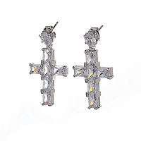 Серьги Moon Paris, Ringo Queen, с крестом и кристаллами, MRQ-24.05-022 хрустальный