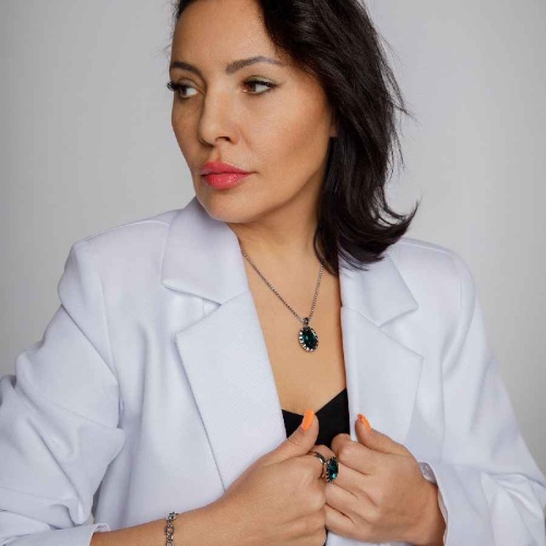 Колье Qudo TIVOLA UNICA big (S/P) Emerald 3cm, 420548 фото 2