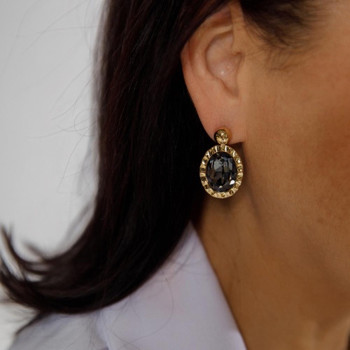 Серьги Qudo TIVOLA UNICA big (G/P) Silver night 2,65cm, 332115 фото 4