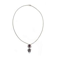 Колье Alcozer&J, жемчуг, гранат, кристалл Swarovski, AL2608-F006C золотистый