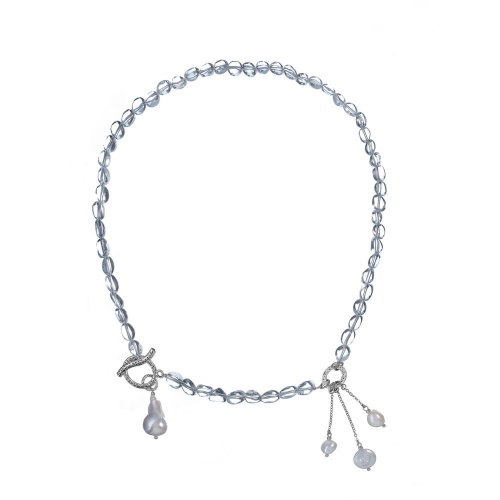 Колье Lanzerotti, Pianoforte, с жемчугом барокко и хрусталем, LZ-25.12-391 хрустальный