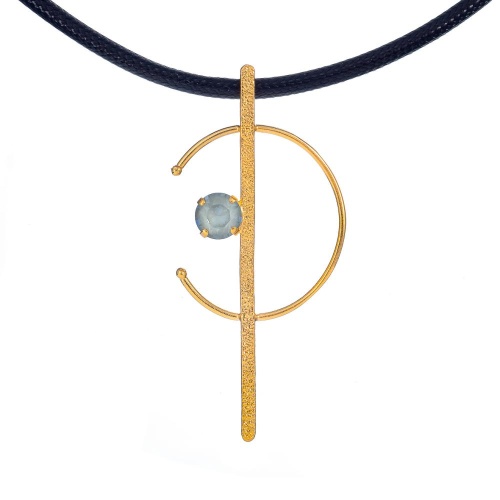 Колье Catherine Bijoux, Half moon, с кристаллом, CB25.1-5357AG мятный фото 2