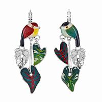 Серьги TARATATA, Fabuleuse, асимметричные,с цветной смолой и узорами, TT-W25-01707-10M серебристый