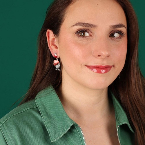 Серьги TARATATA, Chapardeuse, асимметричные,со смолой,бусинами и нитью, TT-H24-07992-10M серебристый фото 2