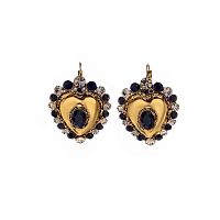 Серьги Celeste G, с сердцем и кристаллами Swarovski, CS26.1-1106 черный