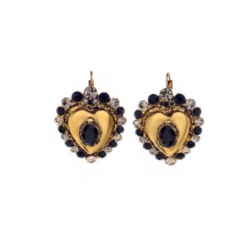 Серьги Celeste G, с сердцем и кристаллами Swarovski, CS26.1-1106 черный