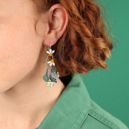 Серьги TARATATA, Le facteur, цветная смола, блестки, слюдяная пудра, TT-T25-01703-10M серебристый фото 3