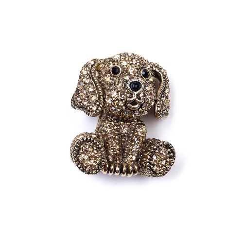 Брошь Moon Paris, Nord, собака, с кристаллами, MoS-22.03-012 золотистый