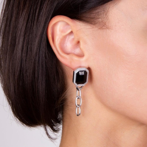 Серьги Moon Paris, Ringo, асимметричные, с кристаллом и жемчугом, MR-22.03-052 черный фото 3