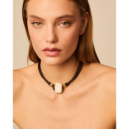 Колье VIDDA, Lily, кожаное, с кристаллом Swarovski, VD25.1-02081 хрустальный, 55см фото 2