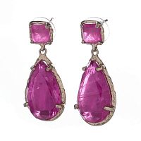 Серьги Estrosia, с кристаллами, ES-ORG17-13A фуксия