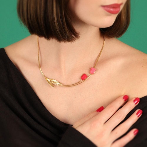 Колье TARATATA, Fanfan, с декоративными элементами из смолы, TT-T25-12113-205 розовый фото 3